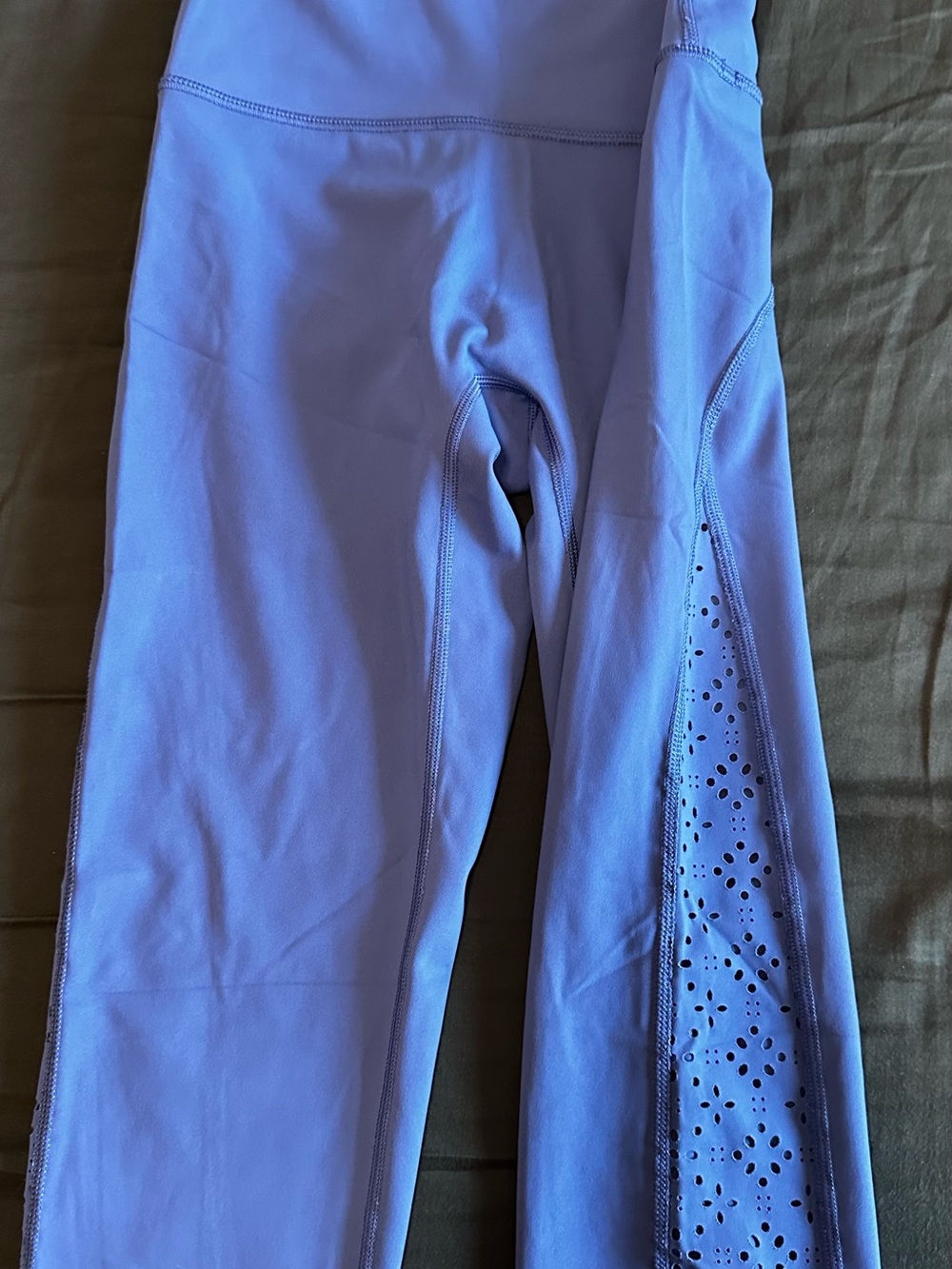 aerie Capri Leggings Light Blue Laser-Cut Side Panel Leggings